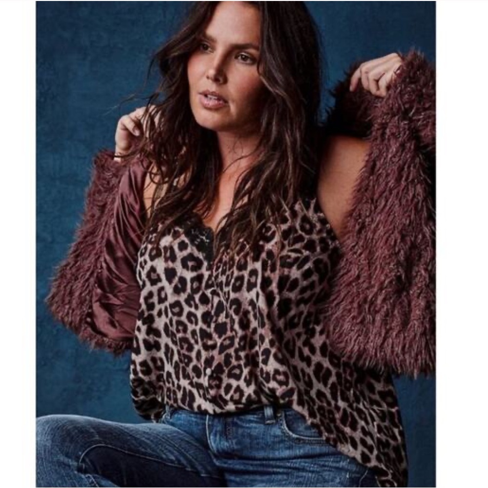 Torrid Women's Top Size 4X Cami Leopard Print Black Lace Trim-New With Tag - Picture 3 of 8